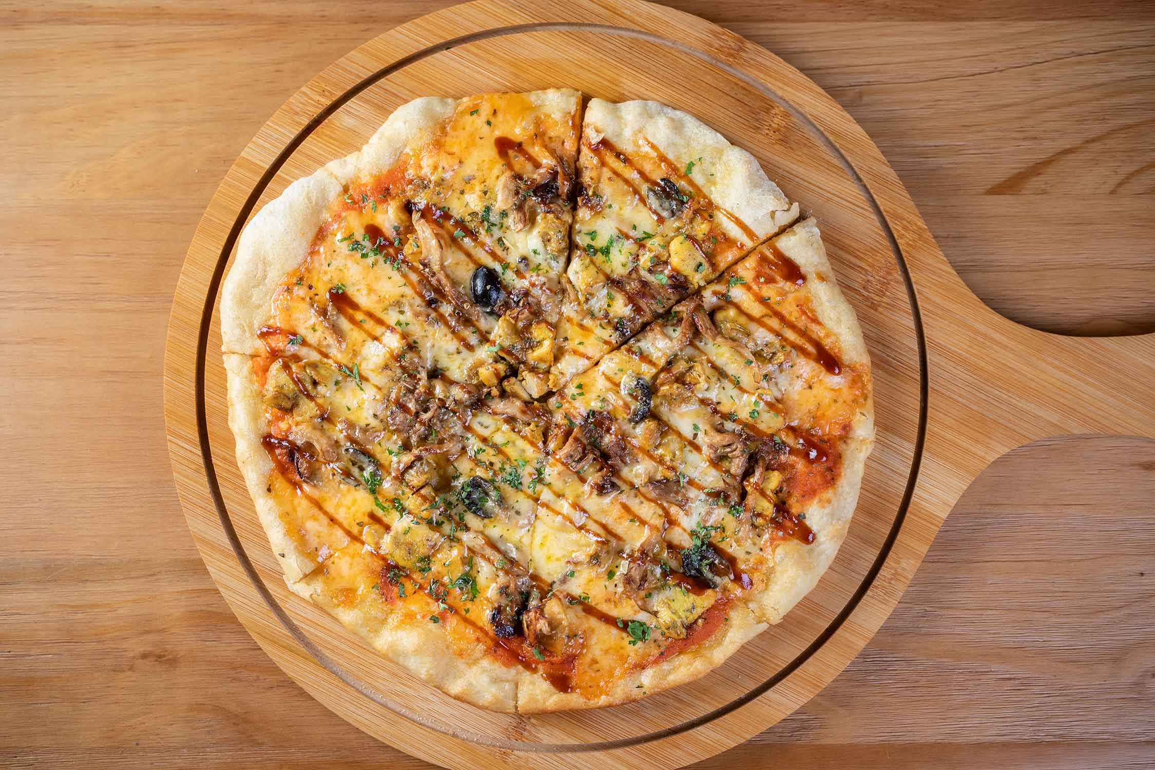 Stone-baked pizza